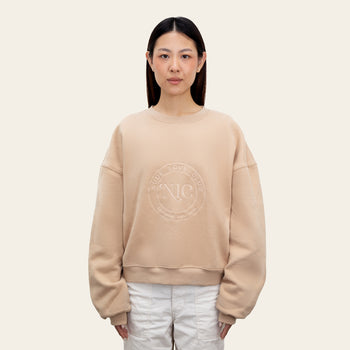 NUDE LOVE CLUB EMBLEM CREWNECK – TAN