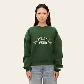 NUDE LOVE CLUB CREWNECK – FOREST GREEN