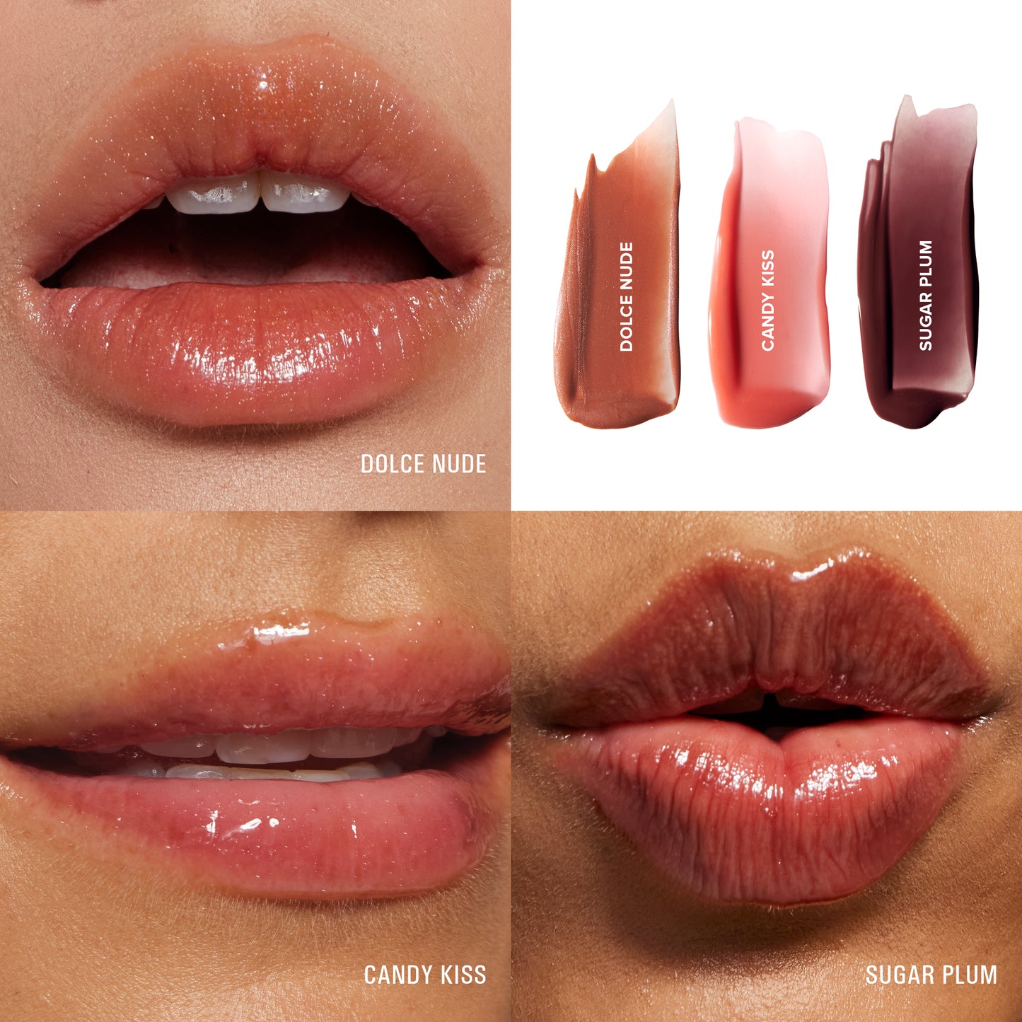 DOLCE NUDE CANDY KISS SUGAR PLUM BEFORE AND AFTER ON MODEL LIPS