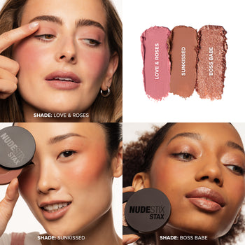 NUDESTIX Sunkissed Glow - 3 Pieces STAX Set - Love & Roses, Sunkissed, Boss Babe