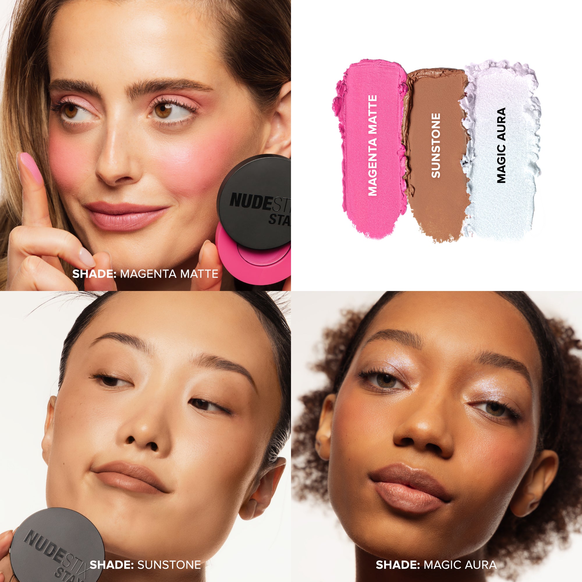 NUDESTIX Sunpink Glow - 3 Pieces STAX Set - Magic Aura, Magenta