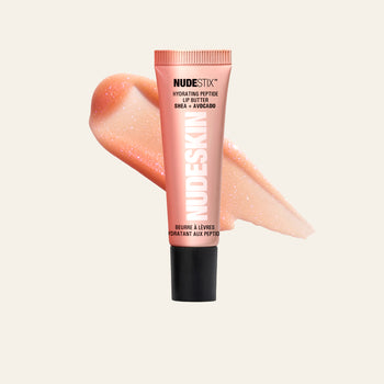 hydrating peptide lip butter Sugar Plum bottle with swatch